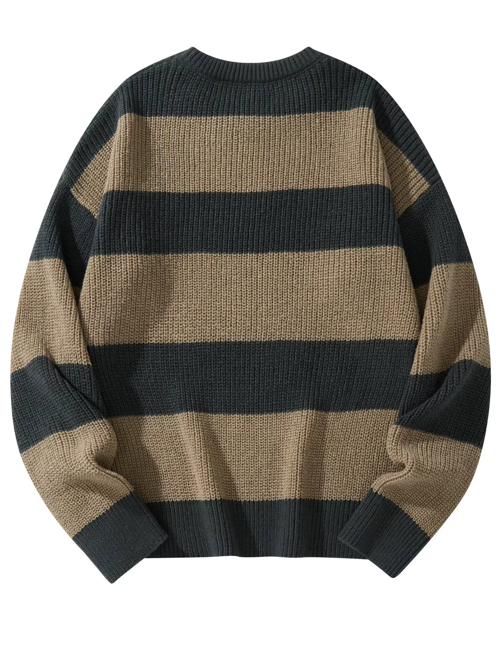 New Loose Bottoming Sweater Casual Versatile Striped Pullover Men'S round Neck Sweater
