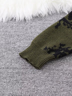 New Popular Autumn and Winter Abstract Eye Jacquard Pattern Pullover Sweater Casual round Neck Knitted Men'S Pullover