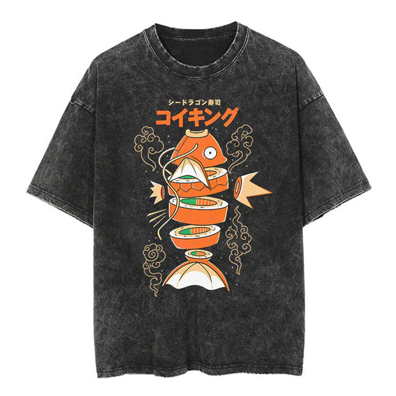 Japanese Vintage Oversized Cartoon T-Shirt (Loose Fit)
