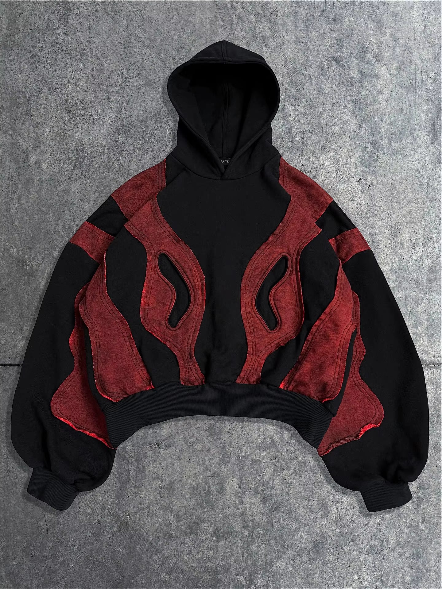 American Vintage Patchwork Geometric Pattern Y2K Hoodie, Essential Hipster and Original Street Style Long-Sleeved Men'S and Wome