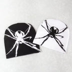 1PC Fashion Knitting Spider Web Design Hat for Men Women Pullover Pile Cap Y2K Goth Warm Beanie Hats New Hip-Hop Street Cap