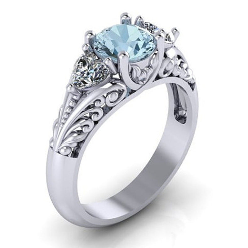 Diamond Ring - New European and American Sapphire Engagement Ring