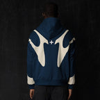 Pattern Stitching Hooded Cardigan Sweater