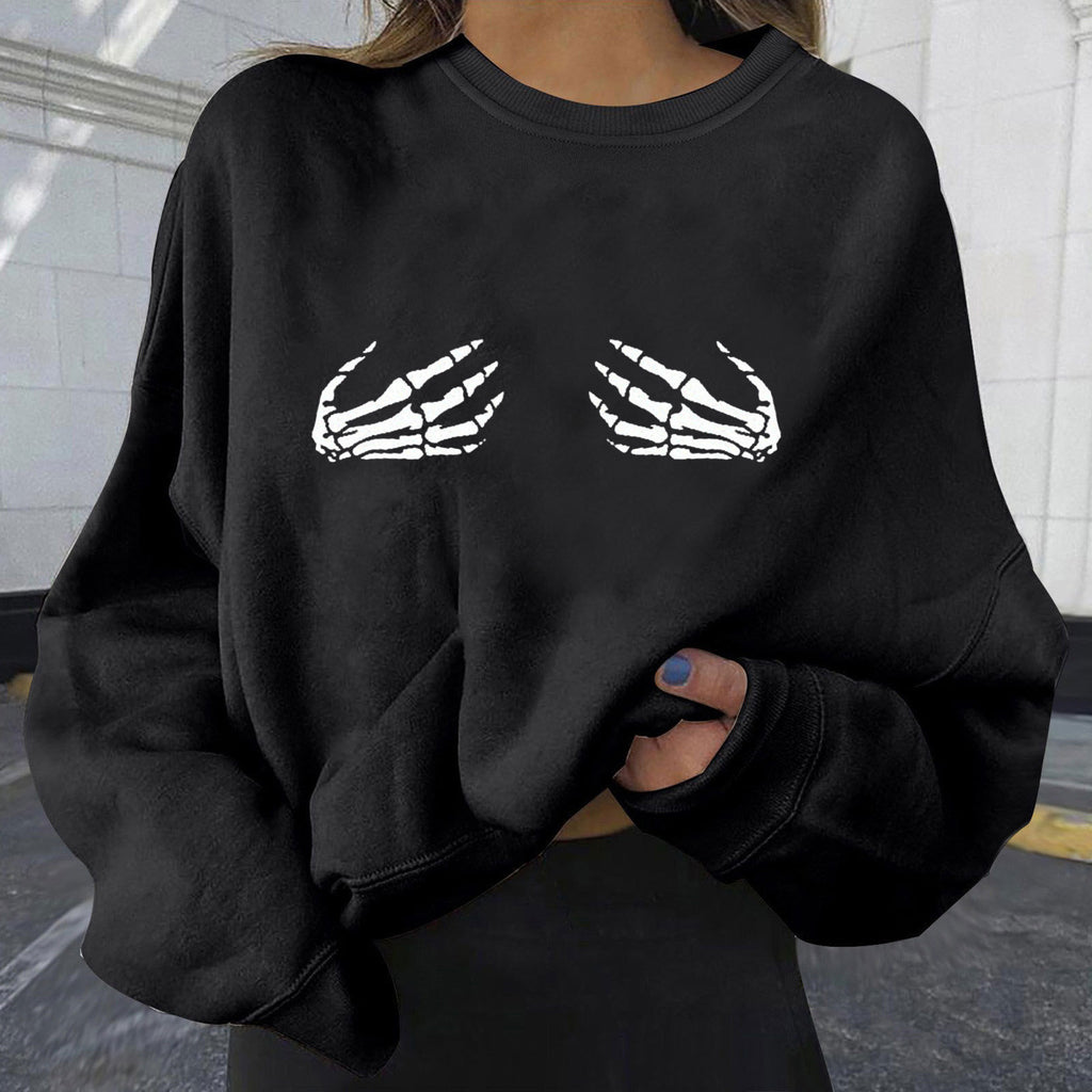 Trendy Halloween Print Oversized Women's Sweatshirt