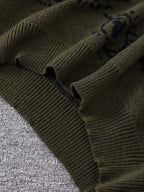 New Popular Autumn and Winter Abstract Eye Jacquard Pattern Pullover Sweater Casual round Neck Knitted Men'S Pullover