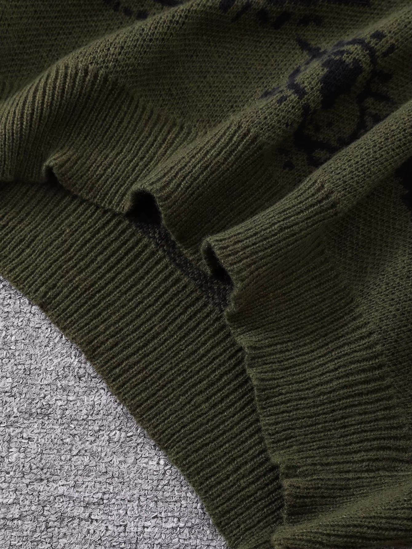 New Popular Autumn and Winter Abstract Eye Jacquard Pattern Pullover Sweater Casual round Neck Knitted Men'S Pullover