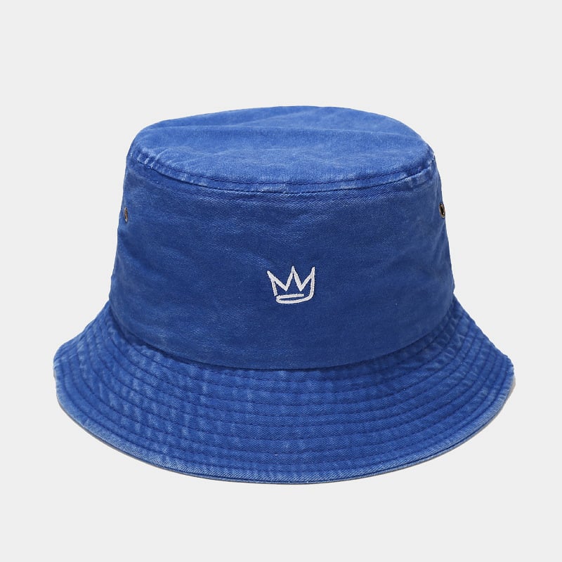 Vintage Distressed Washed Cotton Crown Fisherman Hat