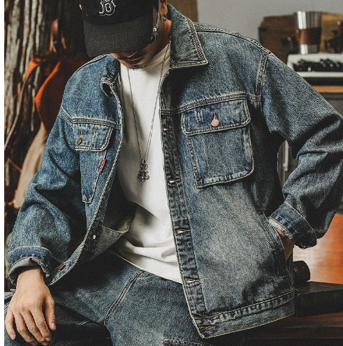 Men's Vintage Washed Denim Jacket