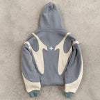 Pattern Stitching Hooded Cardigan Sweater