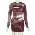 Lace Up Skirt Set for Women