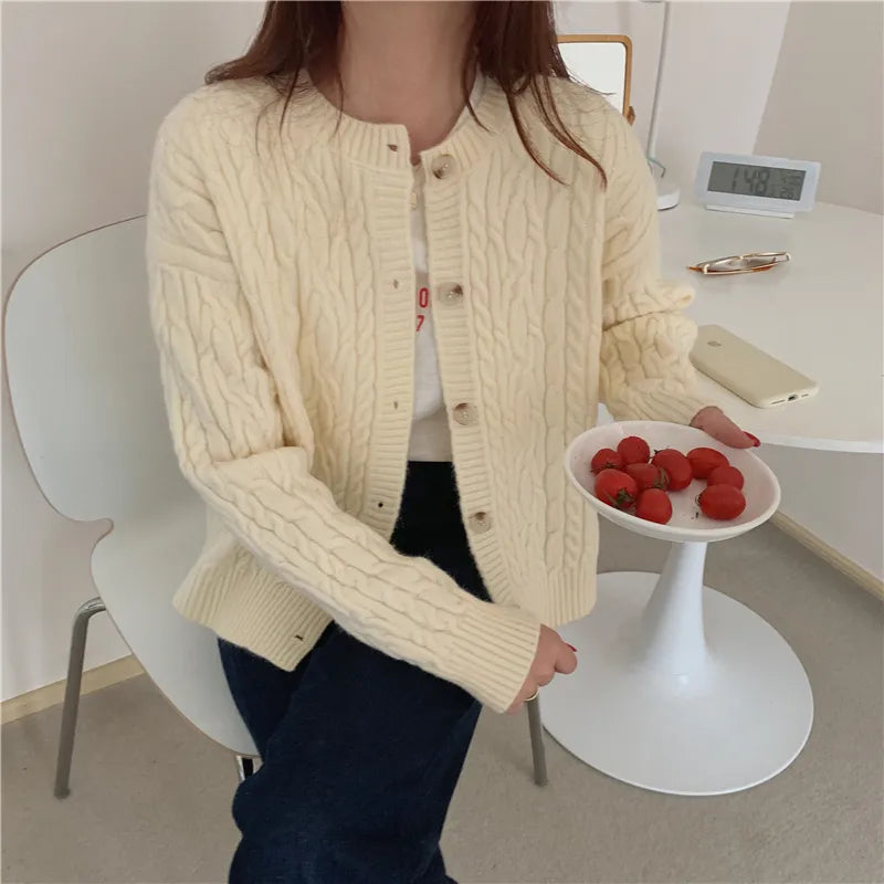 Cardigan loose long sleeve knitted sweater