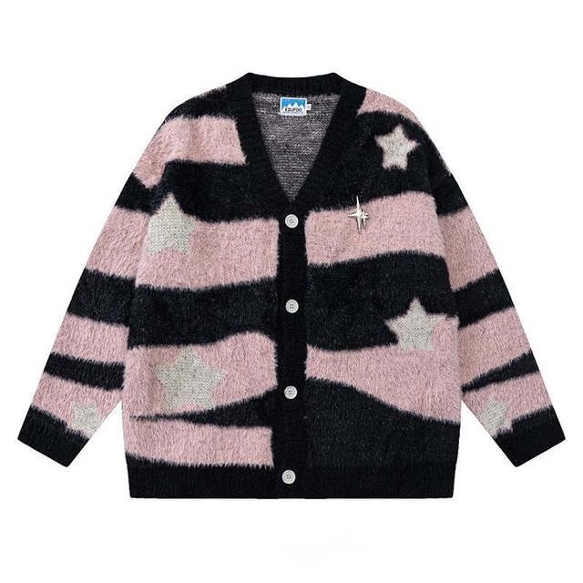 Y2K Preppy Cardigan Sweater for Women - Vintage Style