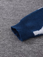 New Popular Autumn and Winter Abstract Crack Graffiti Jacquard Pattern Pullover Sweater Casual round Neck Knitted Men'S Pullover