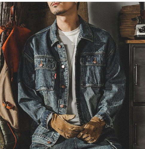 Men's Vintage Washed Denim Jacket