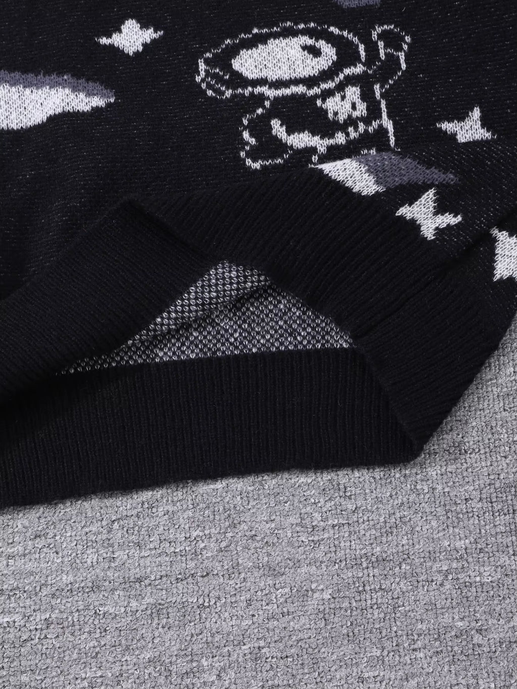 New Popular Spring & Fall Astronaut Star-Picking Jacquard Pattern Pullover Sweater Casual round Neck Contrast Color Knitted Men'