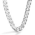 Dankadi Men Italian 925 Sterling Silver Necklace 10-12MM Solid Diamond-Cut Cuban Link Curb Chain 16 to 30 Inch Fine Jewelry Gifts for Man Women (12MM Silver 22 inch)
