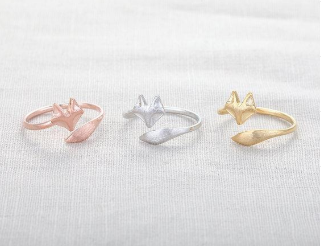 Fox Ring, Copper Animal Fox Adjustable Ring