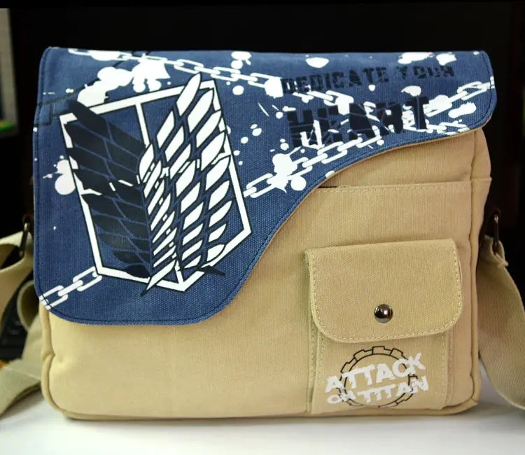 Anime Cartoon Canvas Shoulder Bag with Multiple Themes