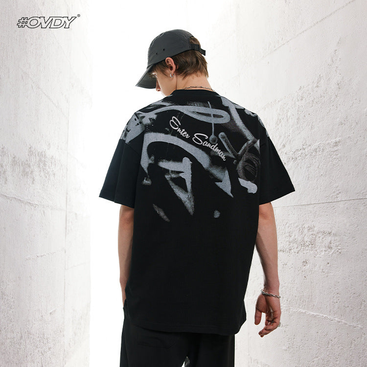 OVDY 2023 Summer Vintage Graphic Cotton T-Shirt