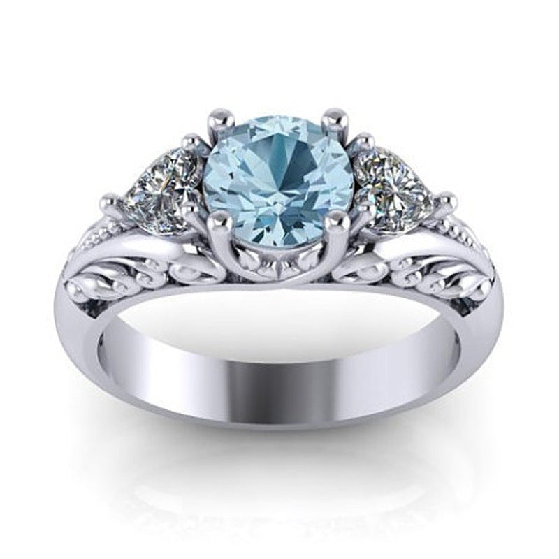 Diamond Ring - New European and American Sapphire Engagement Ring