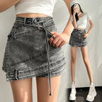 Irregular Splicing Denim Skirt for Women