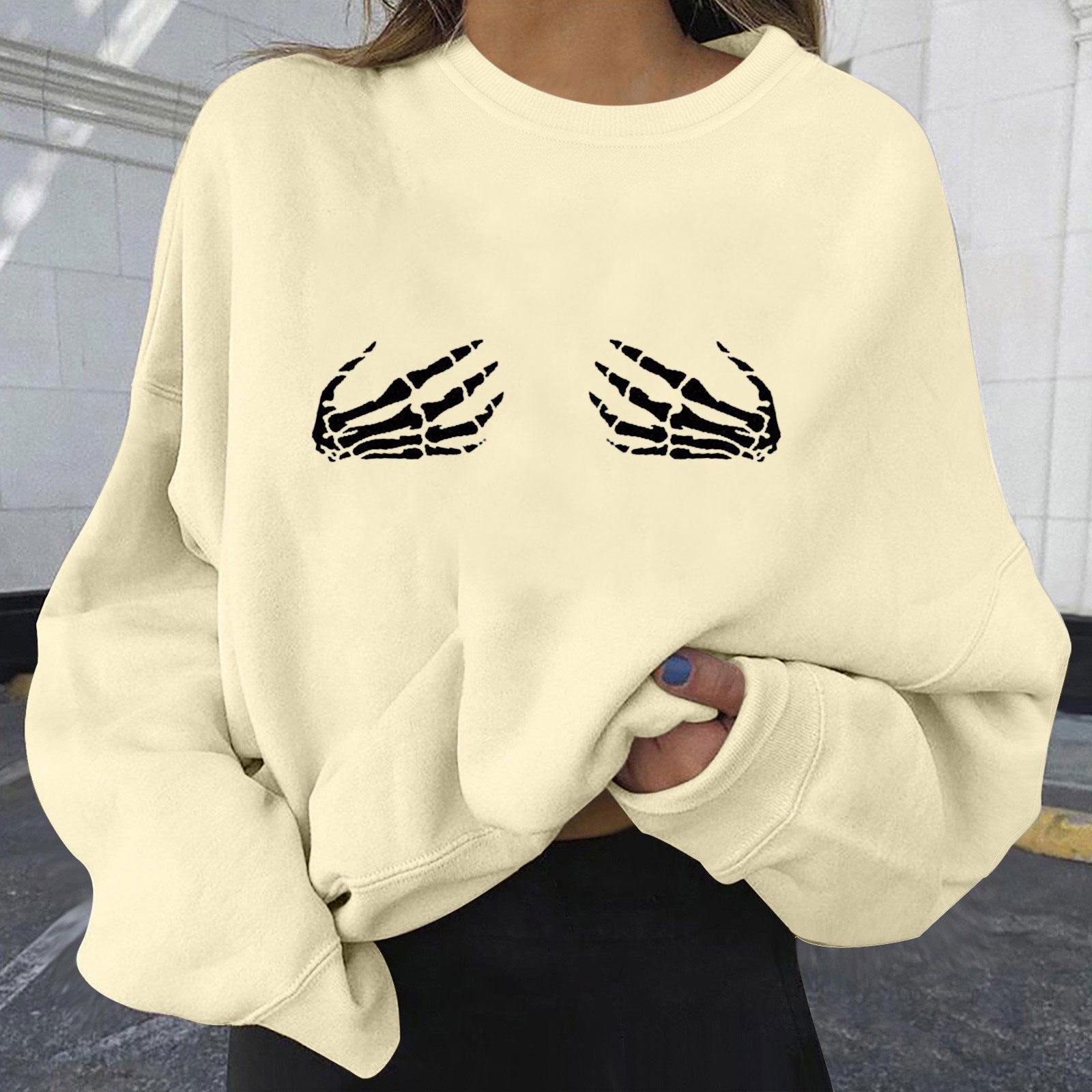 Trendy Halloween Print Oversized Women's Sweatshirt