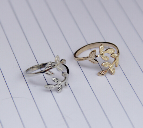 Open Ring, Leaf Ring, Olive Branch Ring