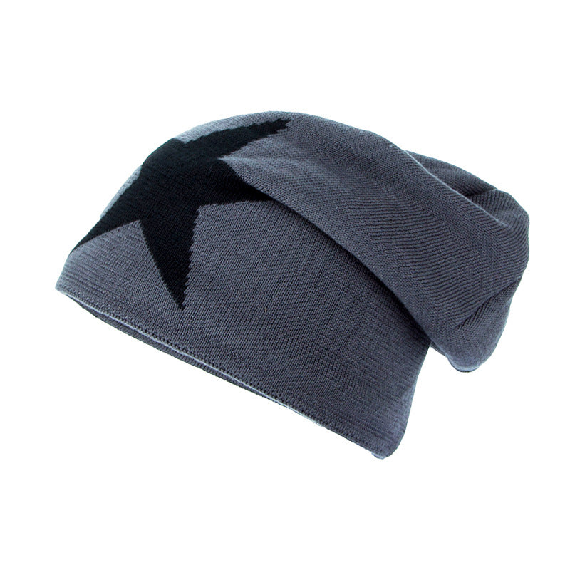 Korean Style Knitted Winter Beanie with Star Design
