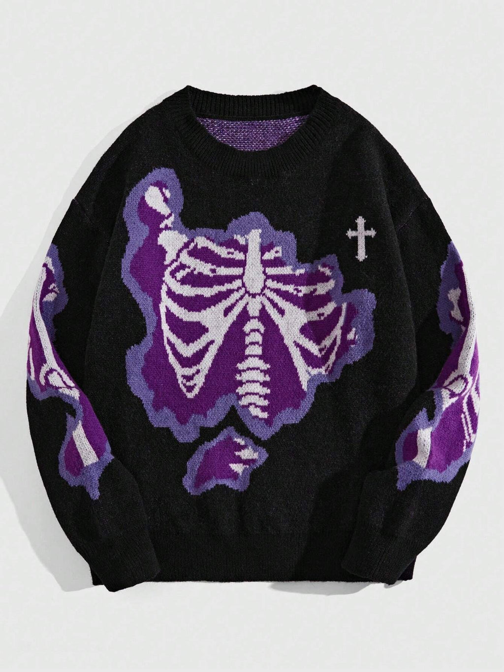 Street Trend Skeleton Jacquard Sweater
