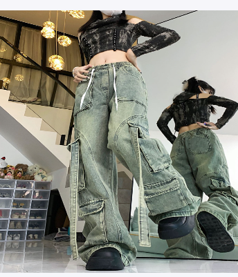 Vintage Washed-Out Overalls for Women