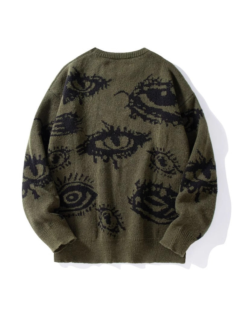 Round Neck Knitted Jacquard Sweater