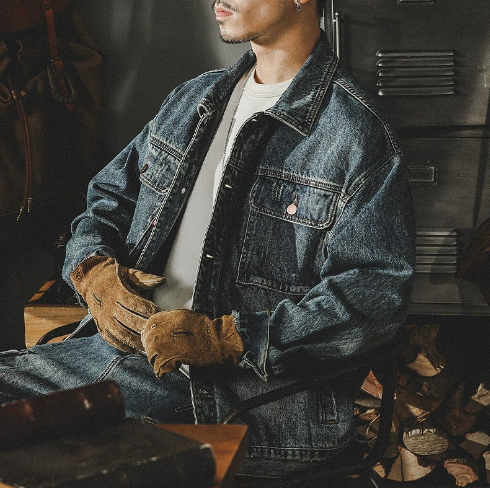 Men's Vintage Washed Denim Jacket