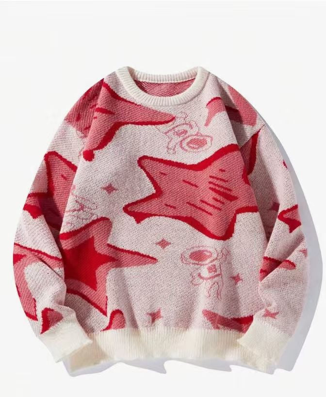Retro Chunky-Knit Unisex Pullover Sweater Top