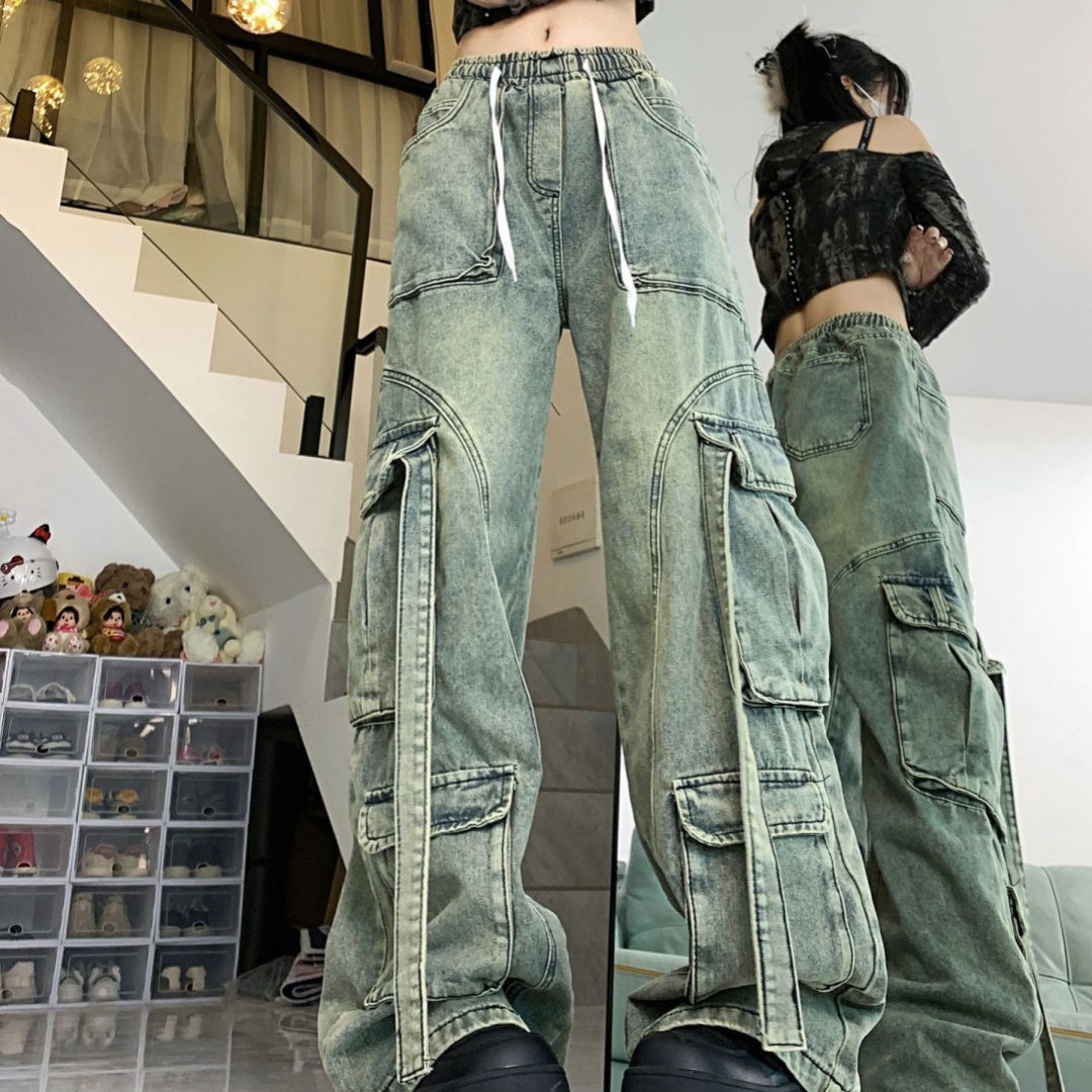 Vintage Washed-Out Overalls for Women