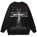 Y2K Grunge Vintage Ripped Knit Sweaters Streetwear