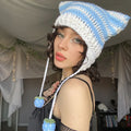Hand Knitted Striped Woolen Beanie Cap