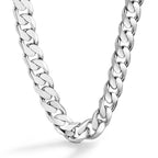 Dankadi Men Italian 925 Sterling Silver Necklace 10-12MM Solid Diamond-Cut Cuban Link Curb Chain 16 to 30 Inch Fine Jewelry Gifts for Man Women (12MM Silver 22 inch)