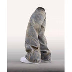 Retro Bat Embroidered Loose Jeans