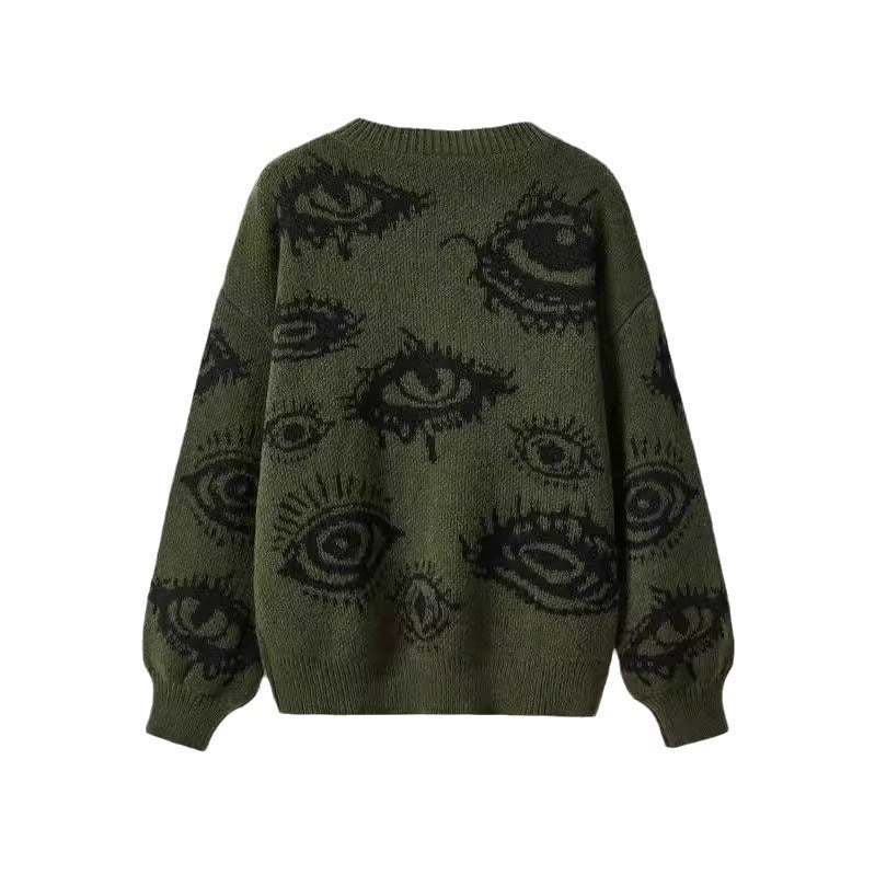 Round Neck Knitted Jacquard Sweater