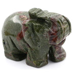 Ouubuuy Dragon Bloodstone Crystal Elephant Pocket Guardian Figurine Elephant Statue 1.5 inch for Healing Reiki Spiritual Gift Cute Meditation Office Room Desk Decor