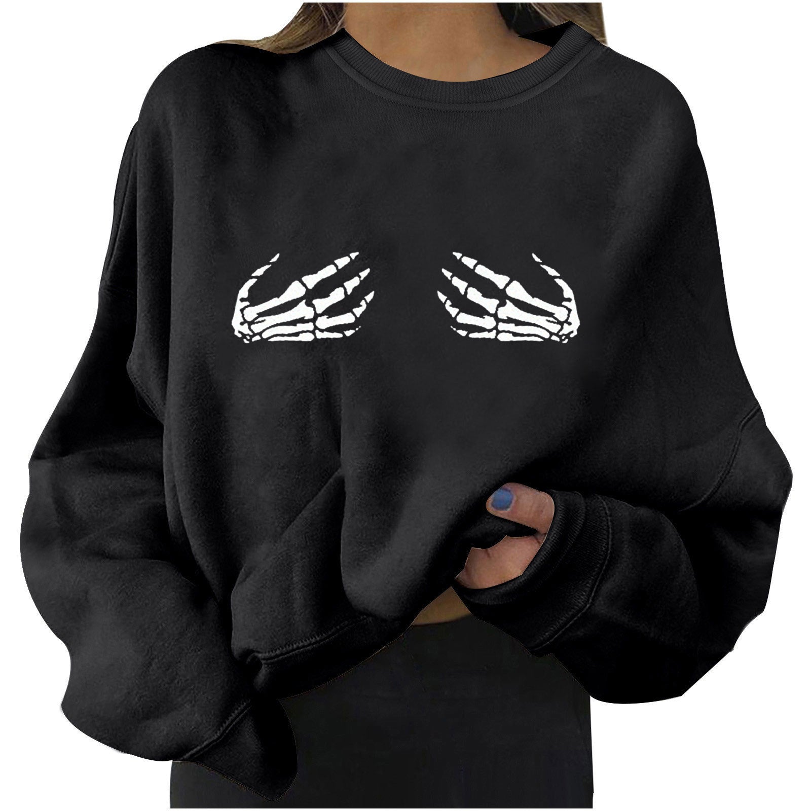 Trendy Halloween Print Oversized Women's Sweatshirt