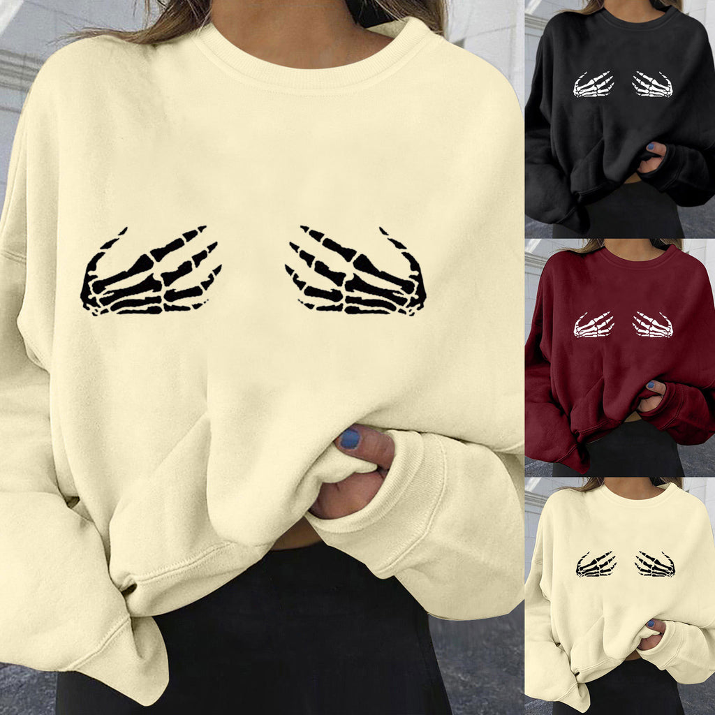 Trendy Halloween Print Oversized Women's Sweatshirt