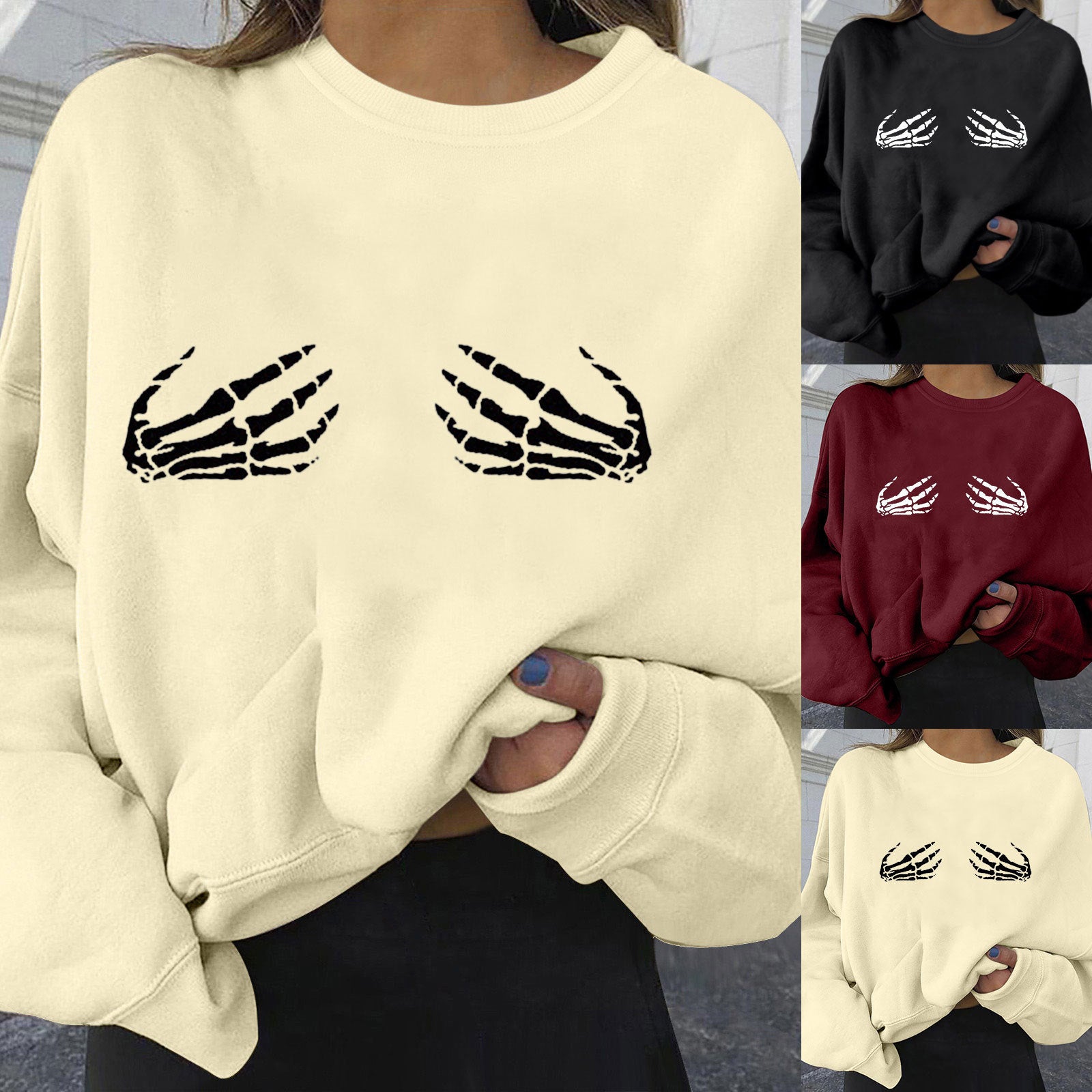 Trendy Halloween Print Oversized Women's Sweatshirt