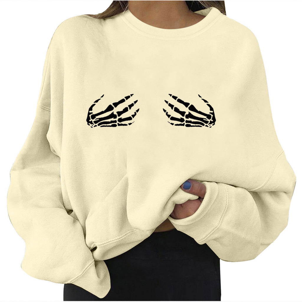 Trendy Halloween Print Oversized Women's Sweatshirt