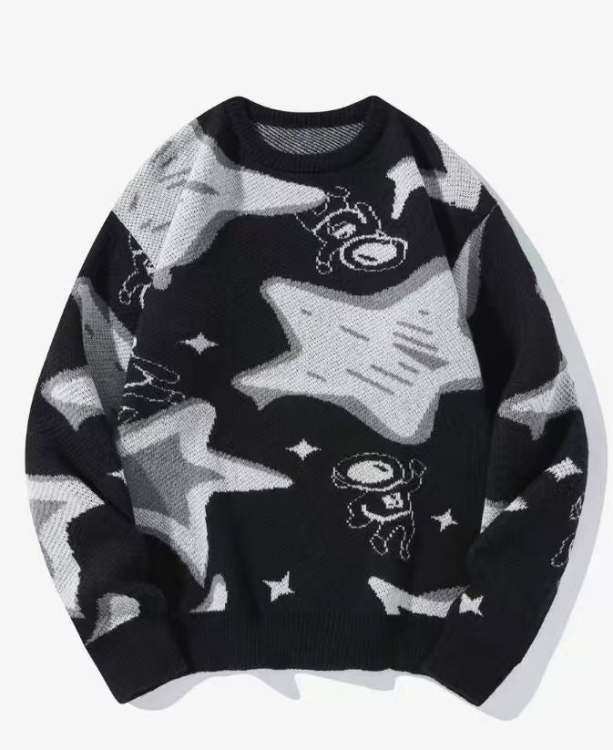 Retro Chunky-Knit Unisex Pullover Sweater Top