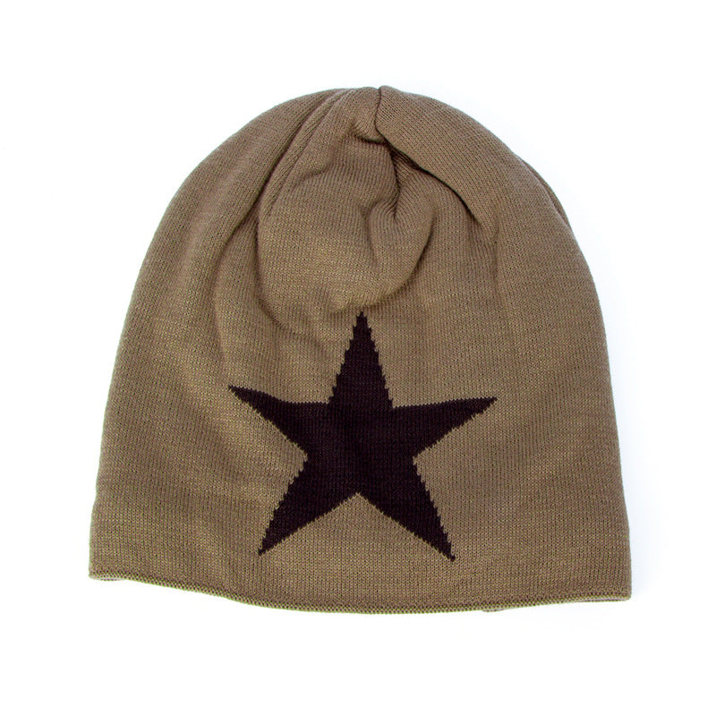 Korean Style Knitted Winter Beanie with Star Design