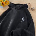 Men'S Suede Fce Hoodie Loose Fit Autumn Winter Trendy Brand Casual Outerwear with Pouch Ket Regular Sve Text Pattern