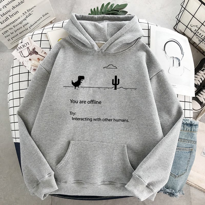 Retro Dinosaur Hoodie Sweater