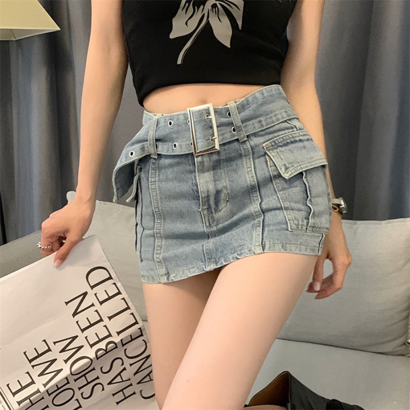 High-Waisted Skinny Denim Skirt for Women