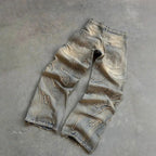 Retro Bat Embroidered Loose Jeans